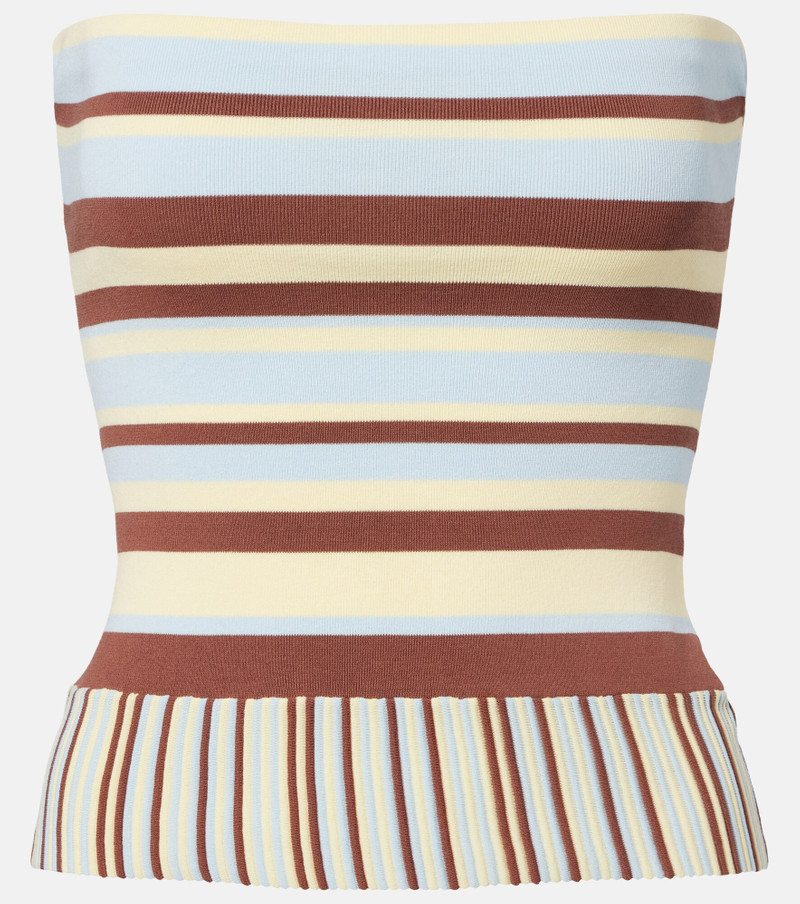 Citara striped cotton-blend tube top 1