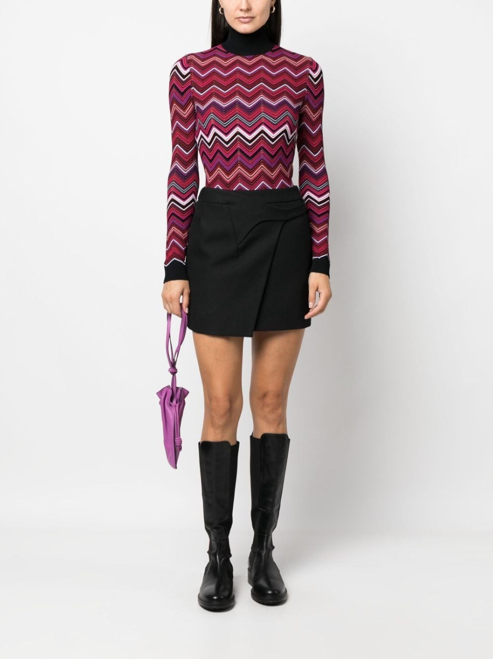 zigzag crochet-knit jumper - 2