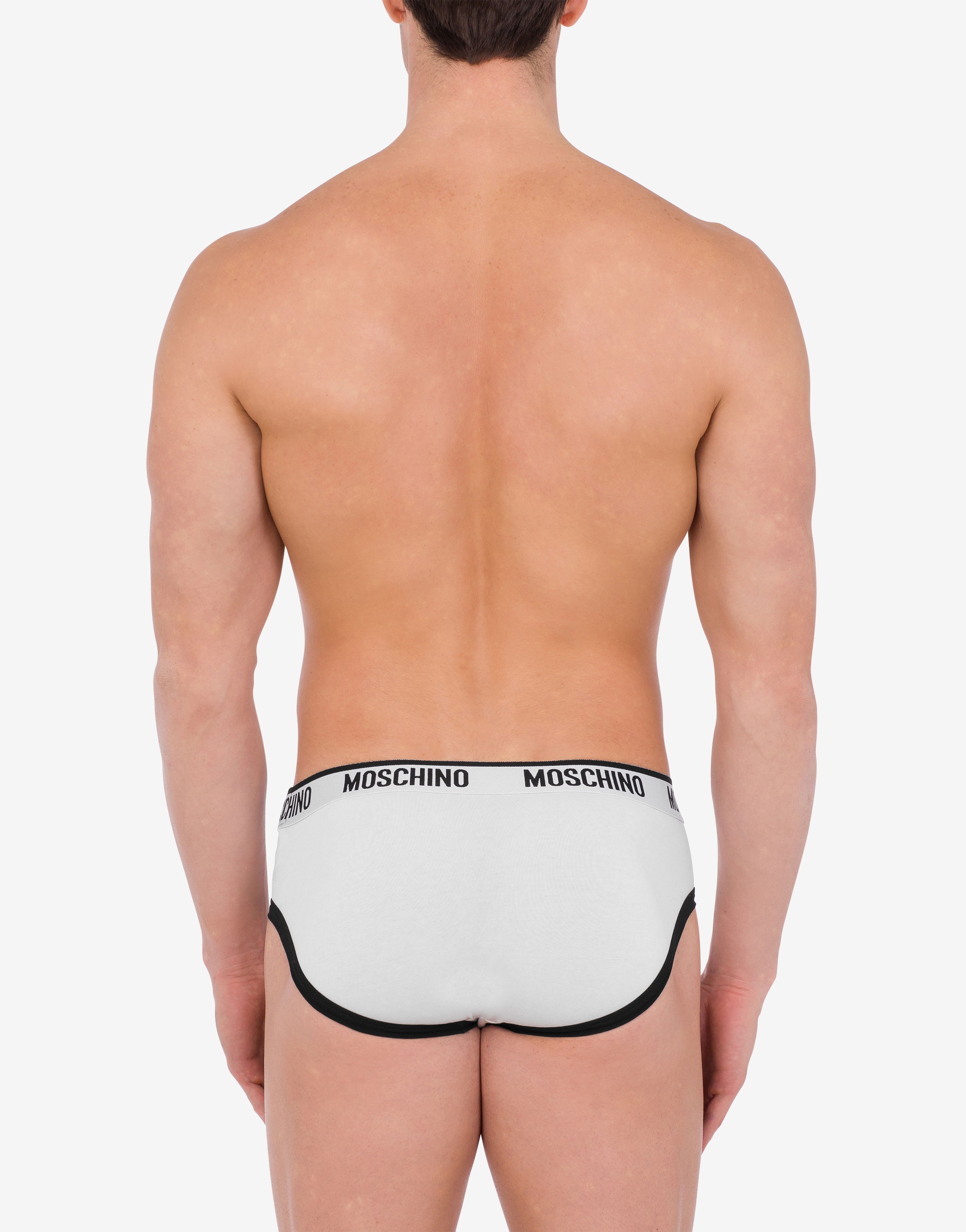 BLACK & WHITE STRETCH JERSEY BRIEFS - 3