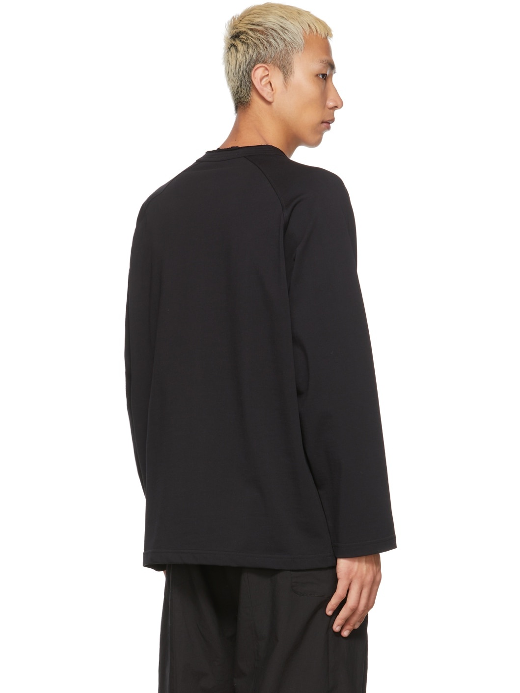 Black Eyelet Long Sleeve T-Shirt - 3