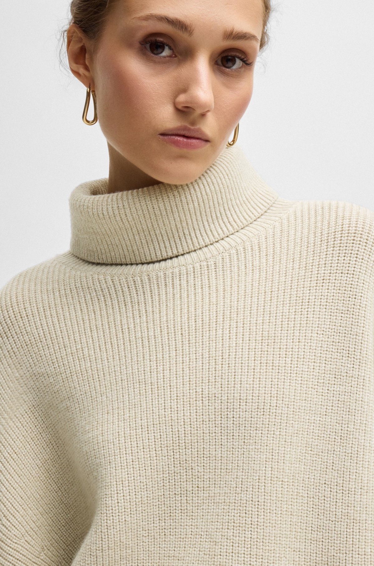 RIBBED ROLLNECK SWEATER IN WOOL - 5