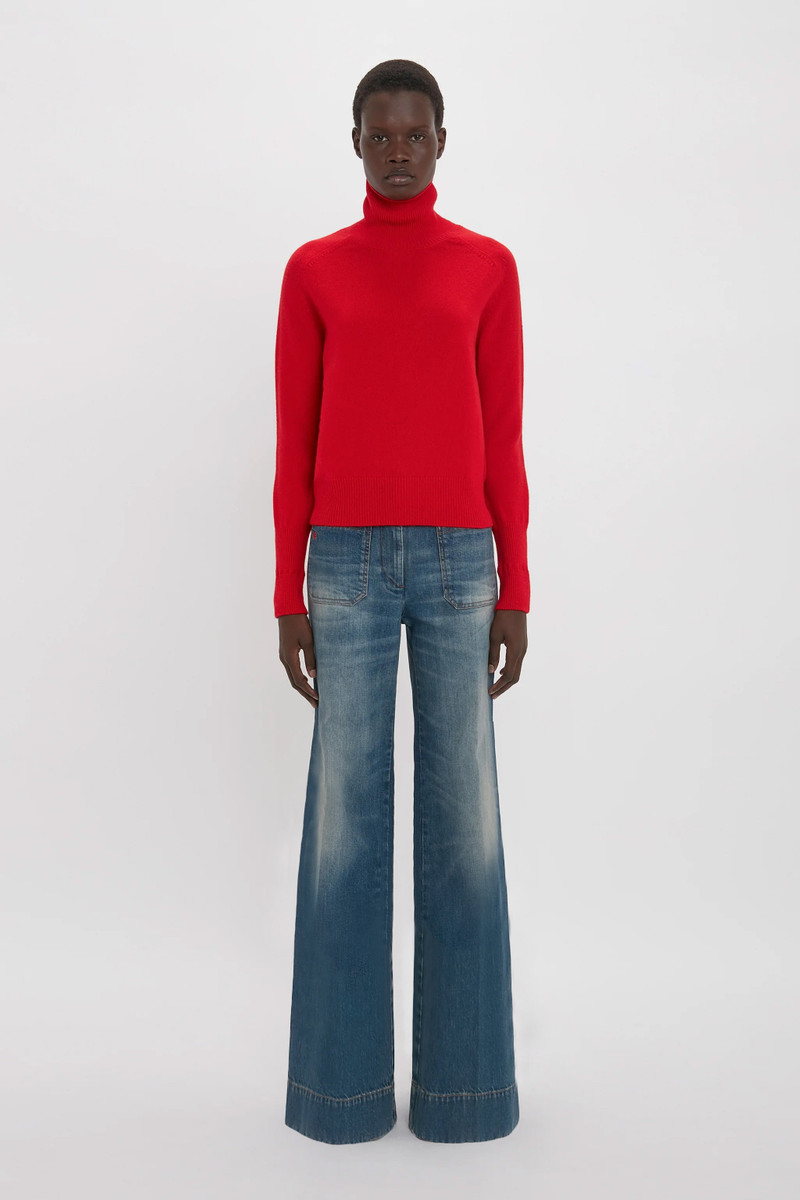 Victoria Beckham Alina Jean In Heavy Vintage Indigo Wash outlook