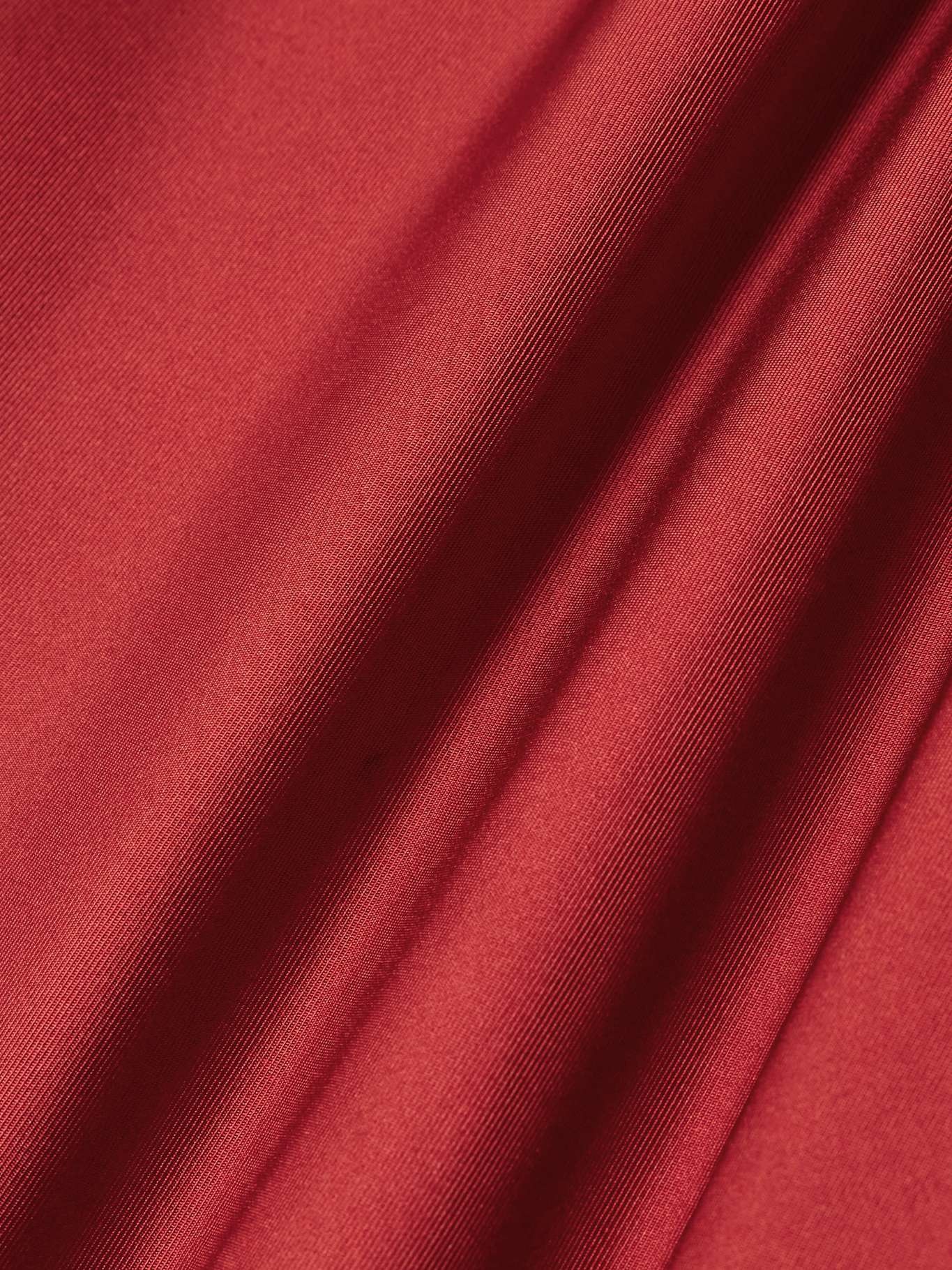 Moun knotted draped silk-twill midi dress Red - 4