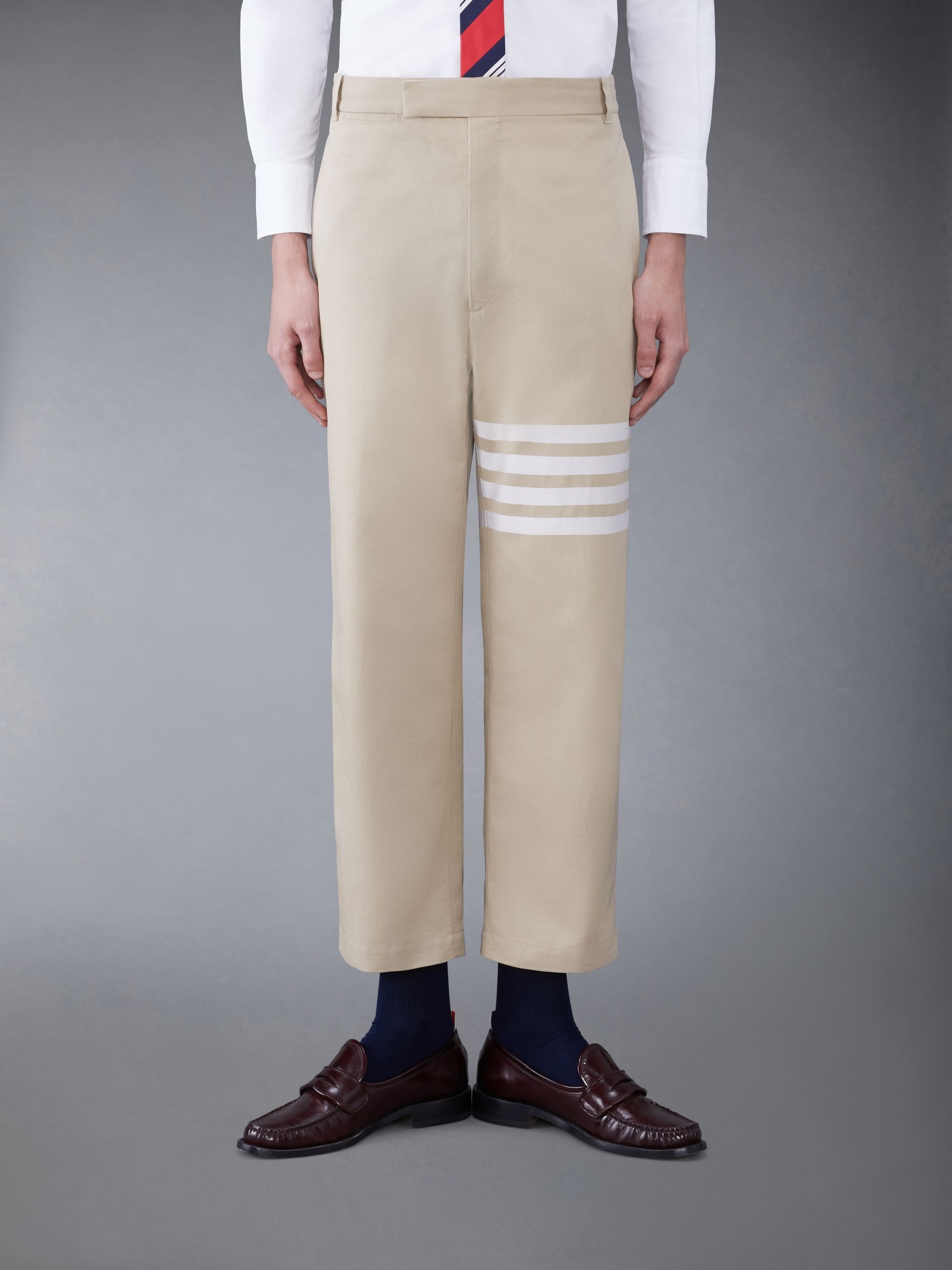 Cotton 4-Bar Straight Leg Trouser - 1