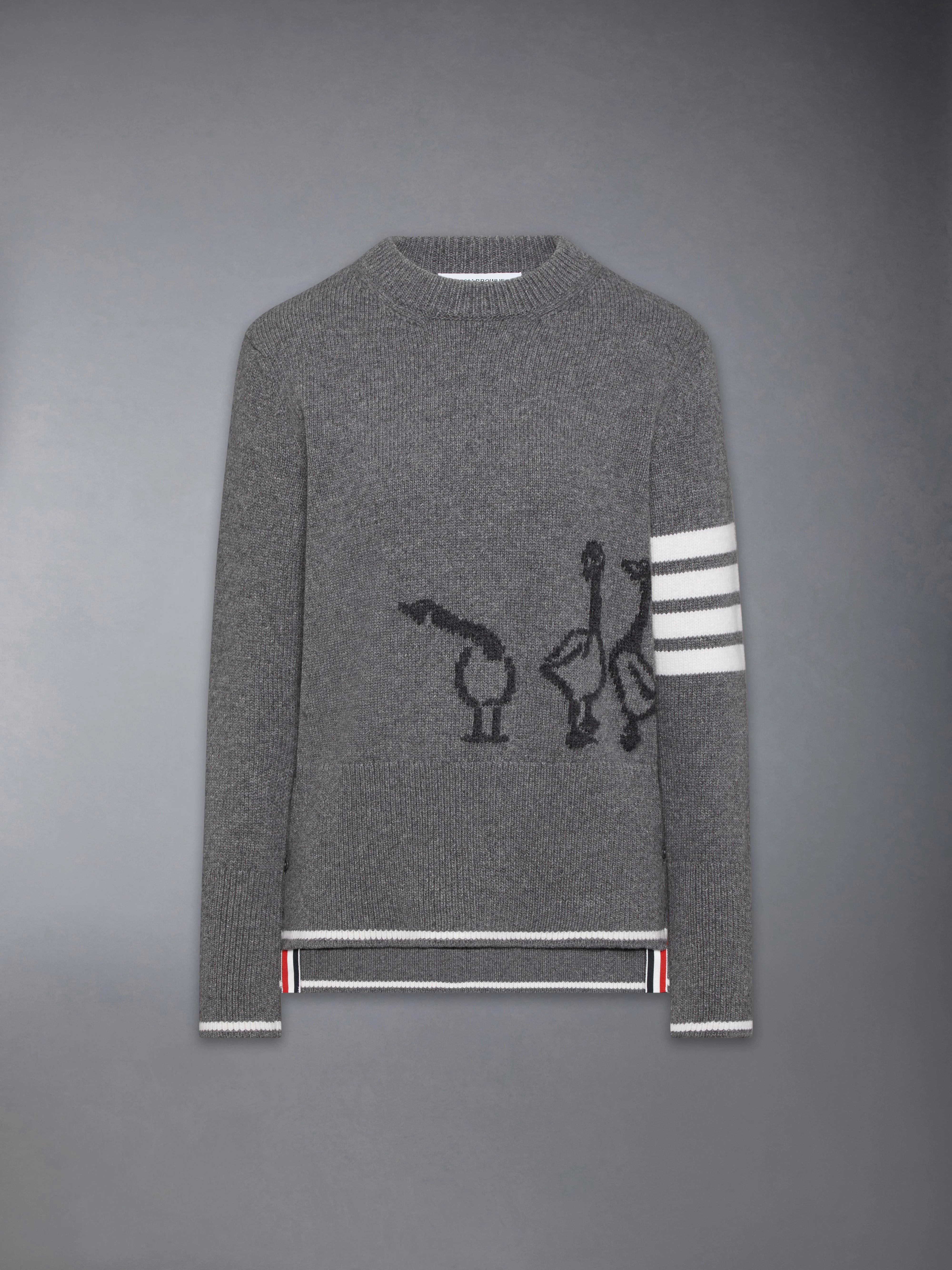 FINE MERINO INTARSIA GEESE 4-BAR PULLOVER - 1