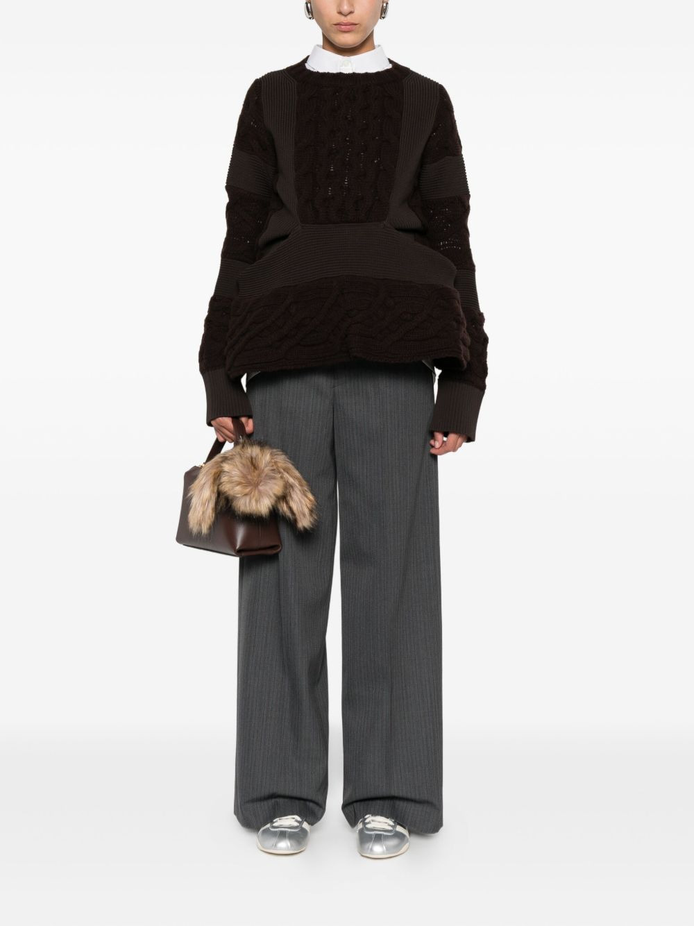 pinstripe panelled trousers - 2