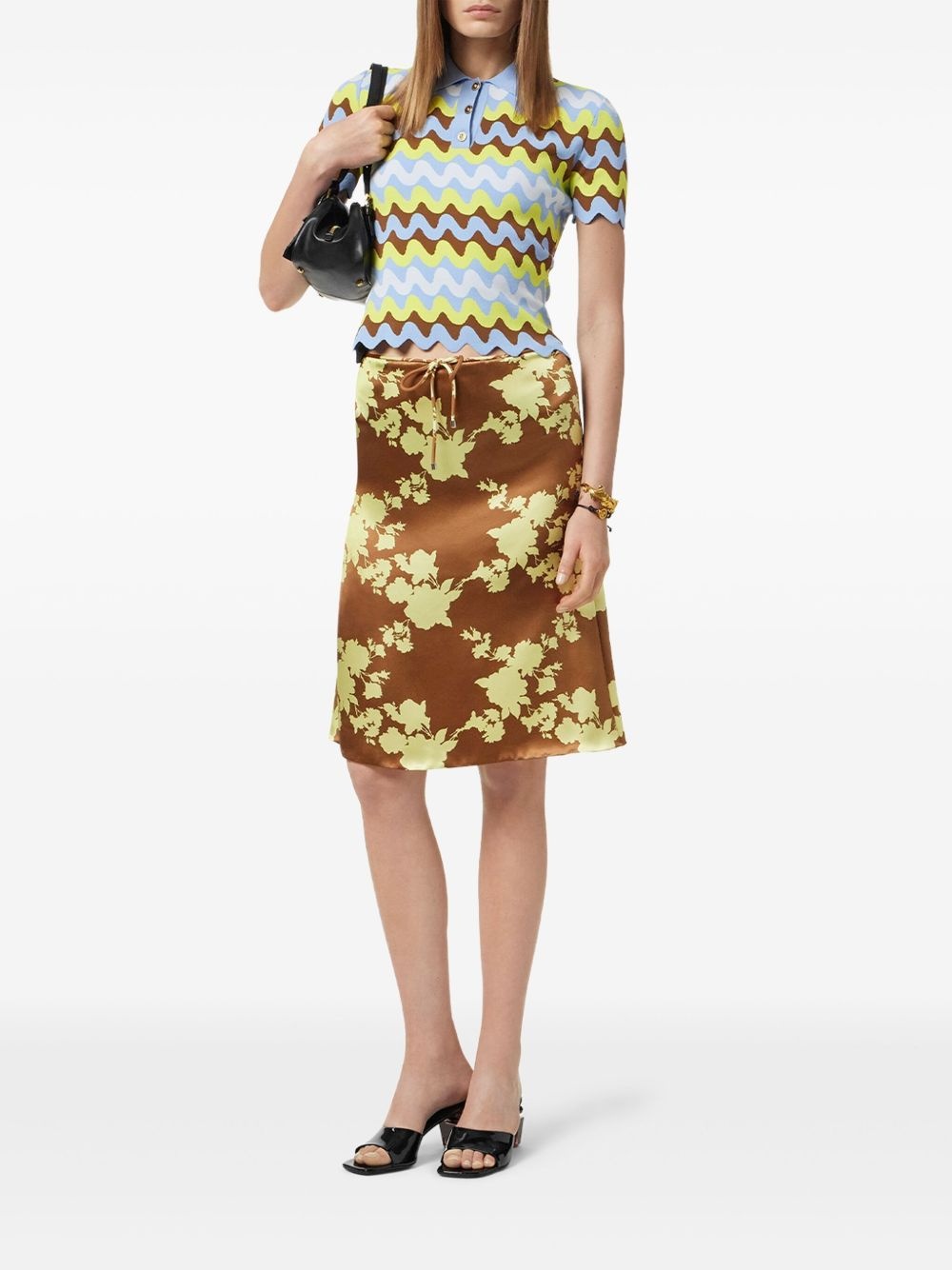 Wild Roses satin midi skirt - 2