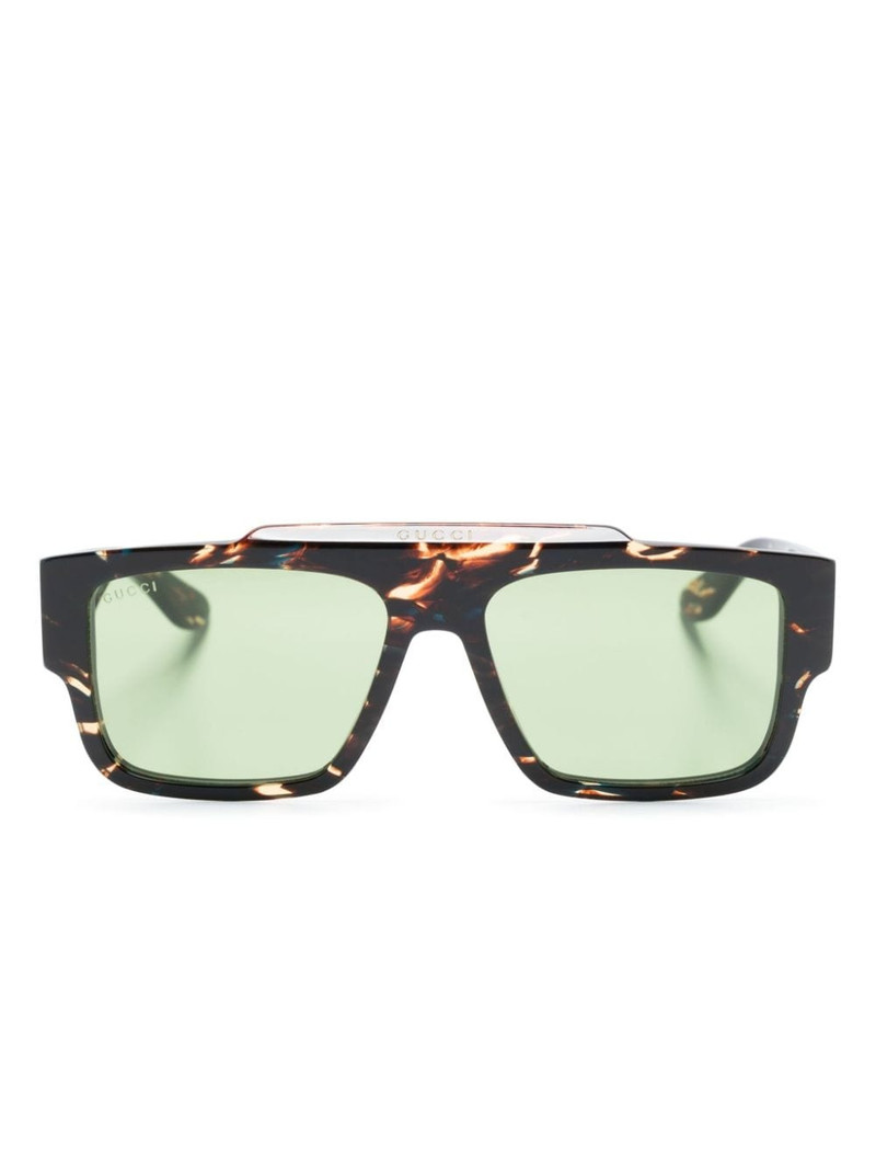 tortoiseshell-effect square-frame sunglasses 1