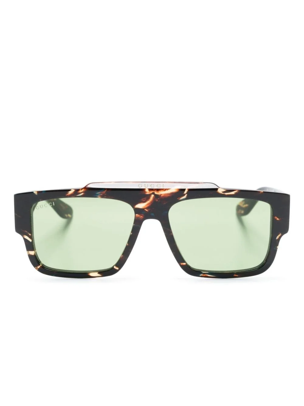 tortoiseshell-effect square-frame sunglasses - 1