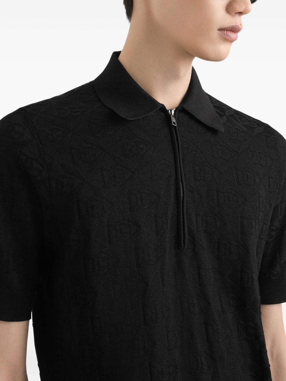 logo-jacquard polo shirt - 4