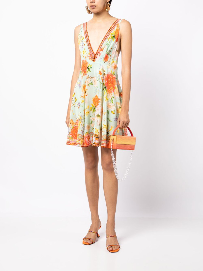 CAMILLA floral-print V-neck dress outlook