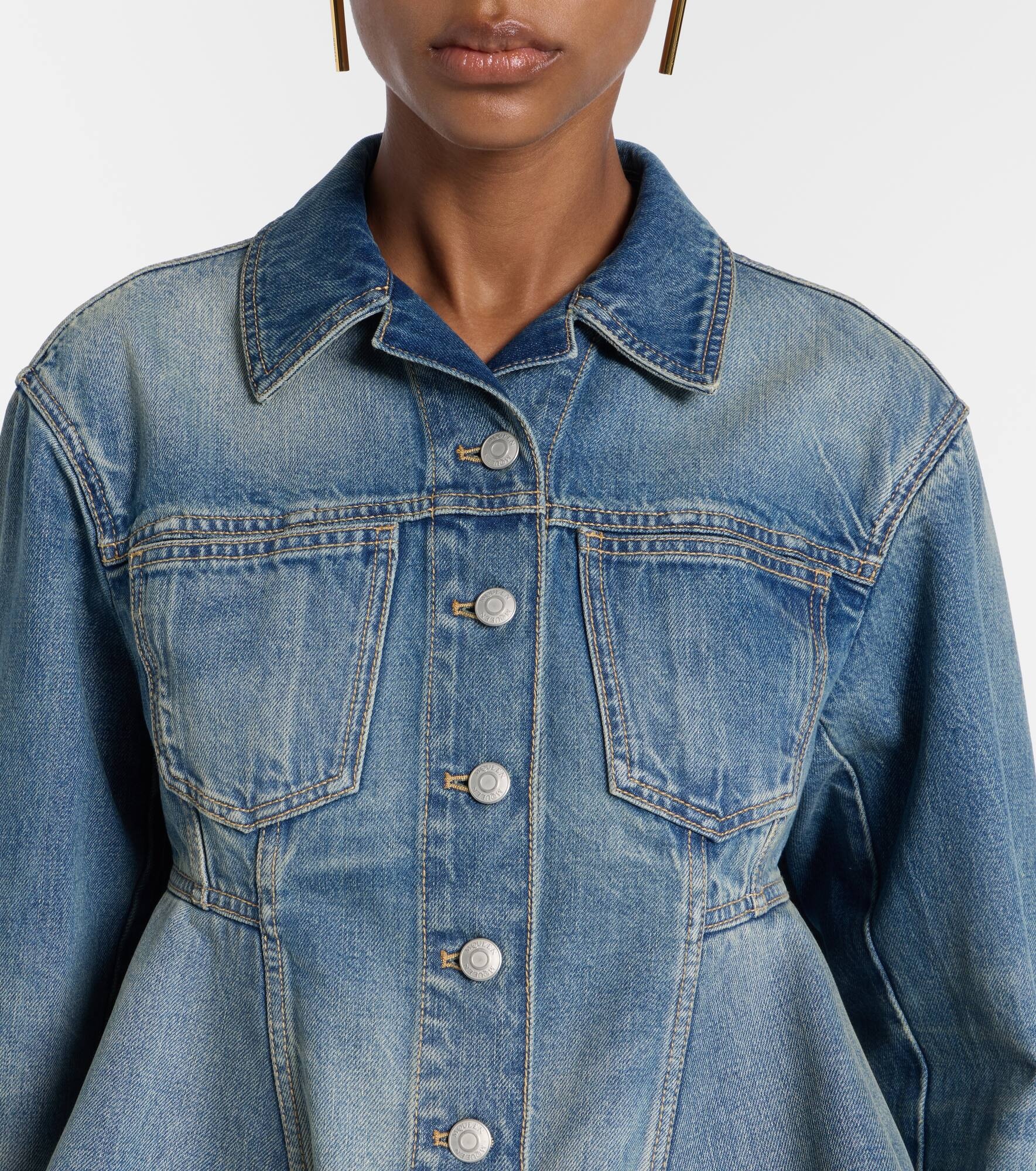 Peplum denim jacket - 4