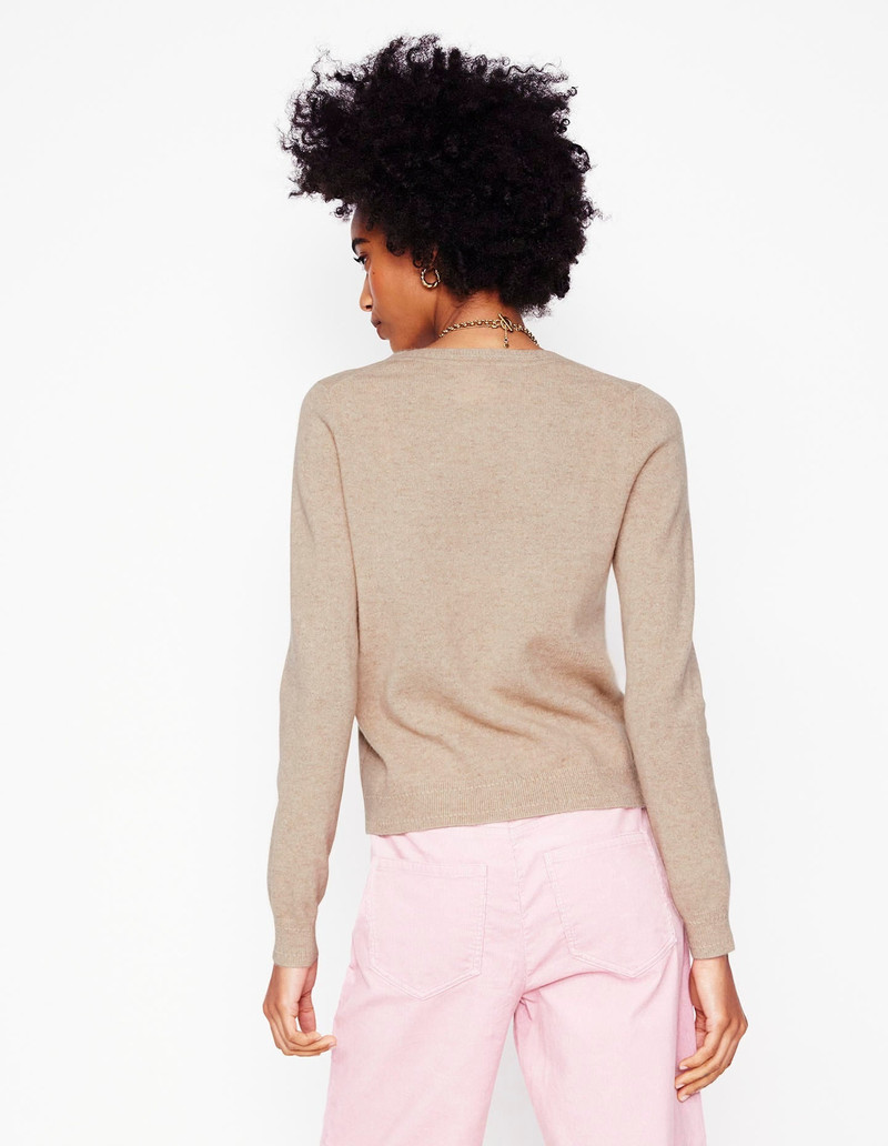Eva Cashmere Crew Neck Sweater-Chinchilla Melange 3