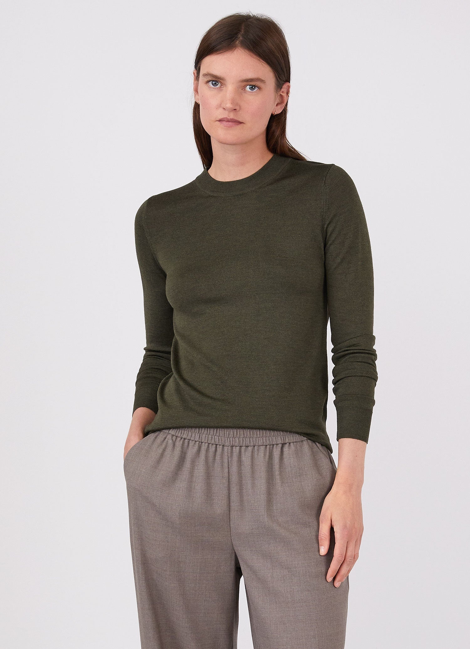 Merino Silk Crew Neck Jumper - 1