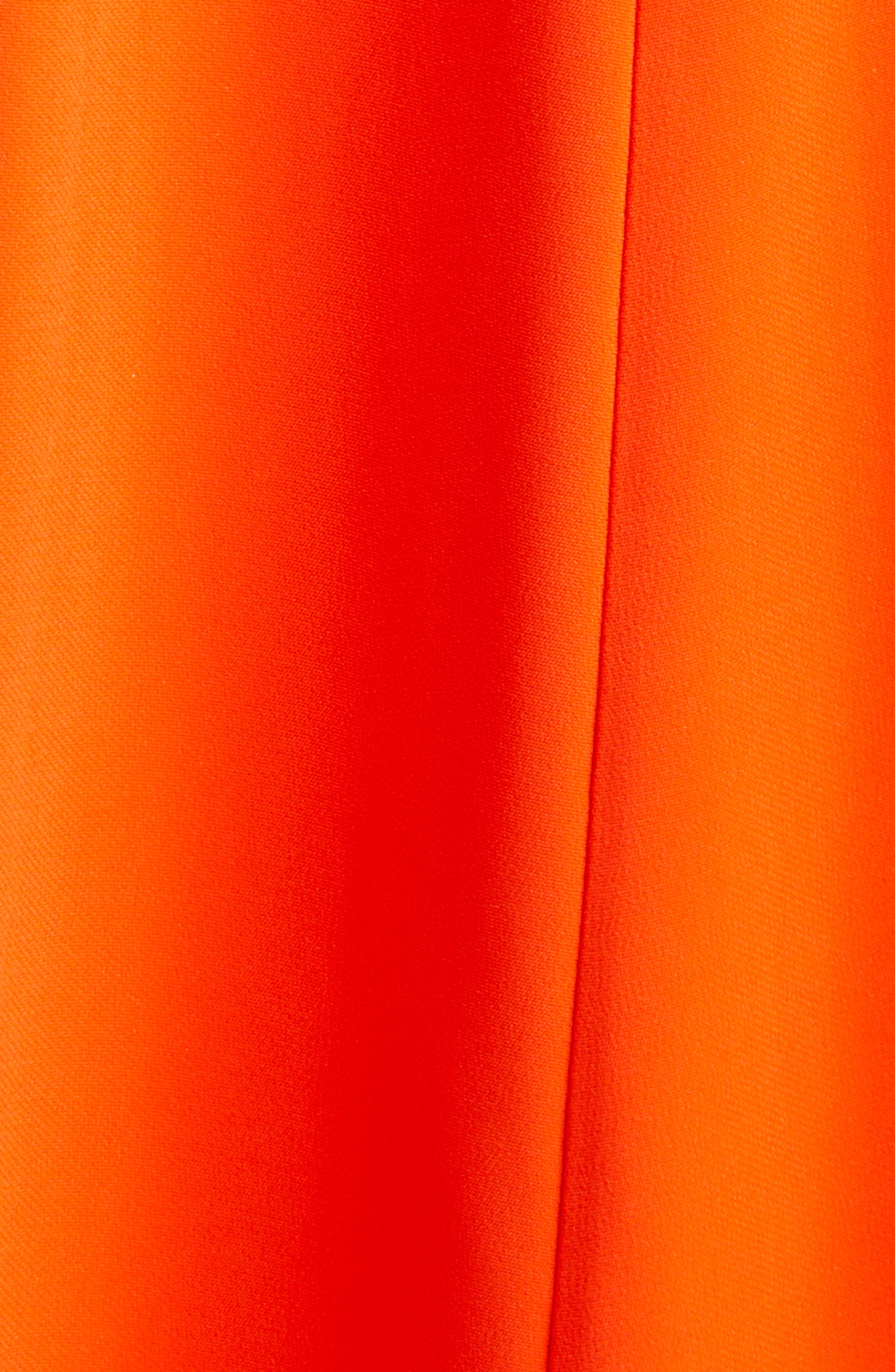 Oscar de la Renta Twist Detail Cap Sleeve Stretch Cady Gown in Carnelian at Nordstrom - 6