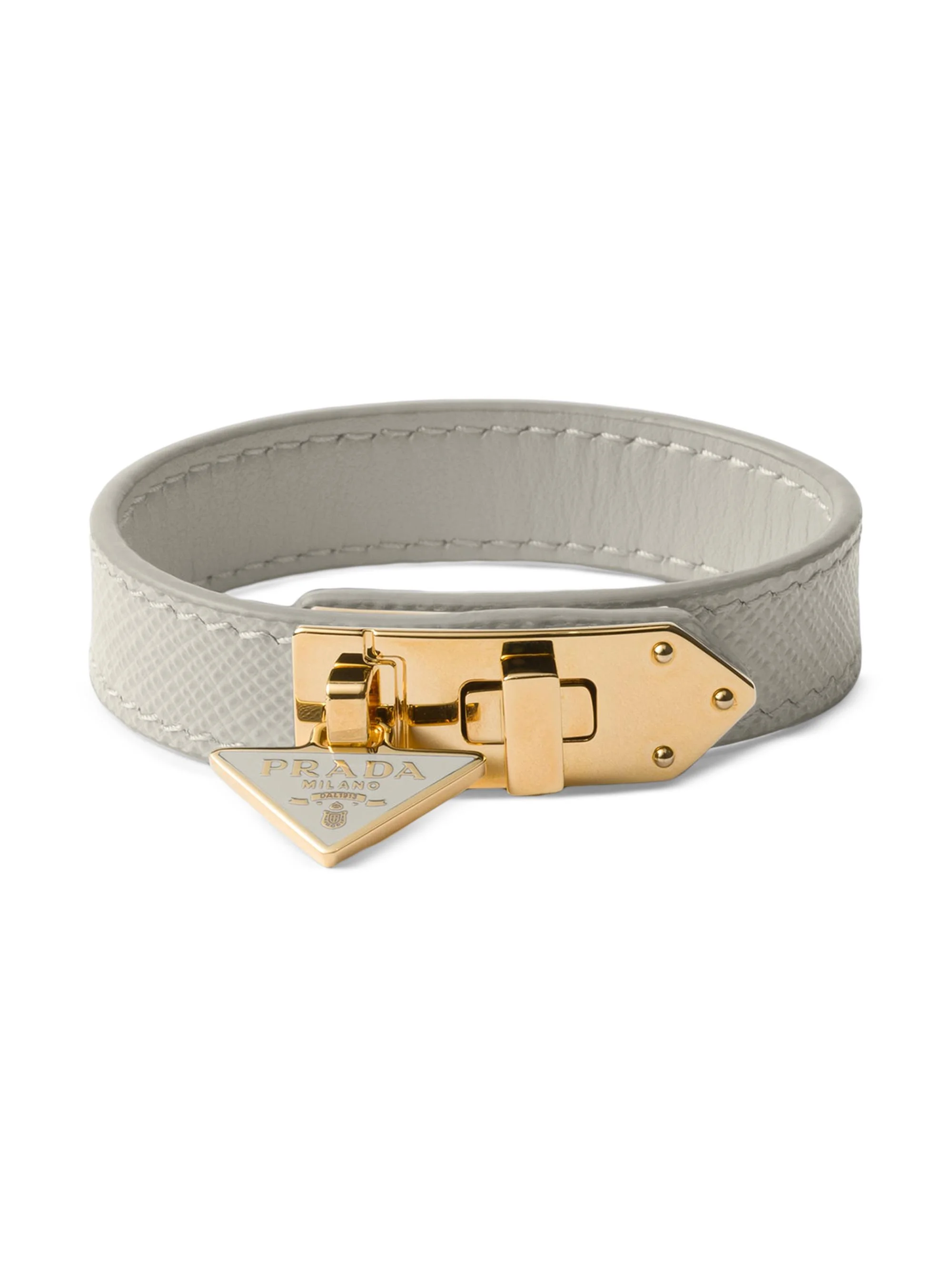 Women's Saffiano Leather Bracelet - Beige Khaki - 1