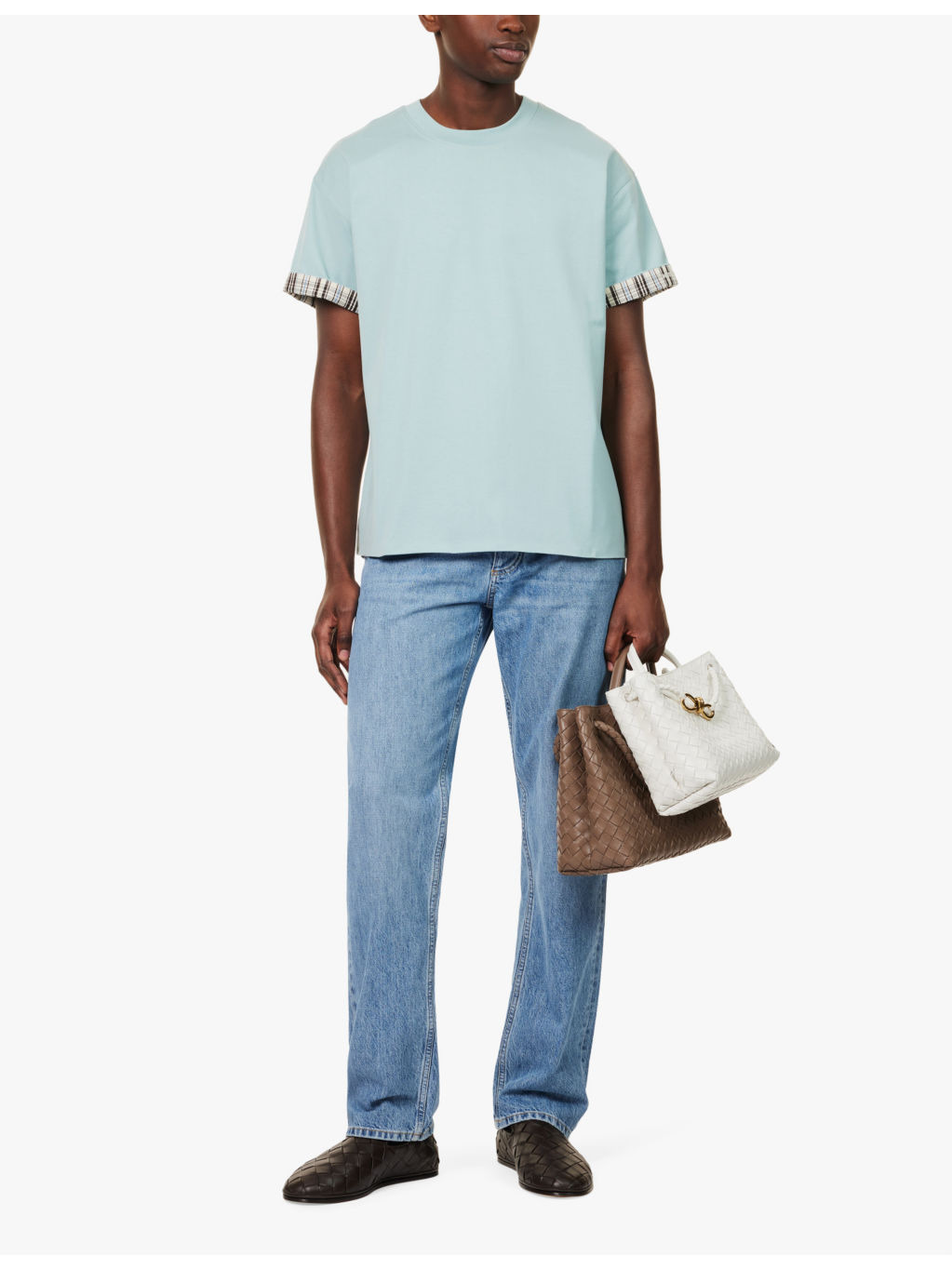 Branded-cuff short-sleeved cotton-jersey T-shirt - 2