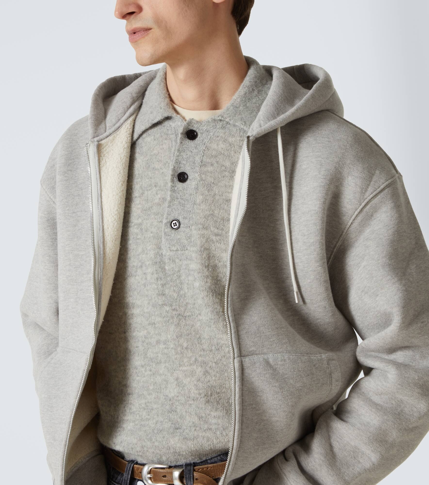 Rascal cotton jersey zip-up hoodie - 5