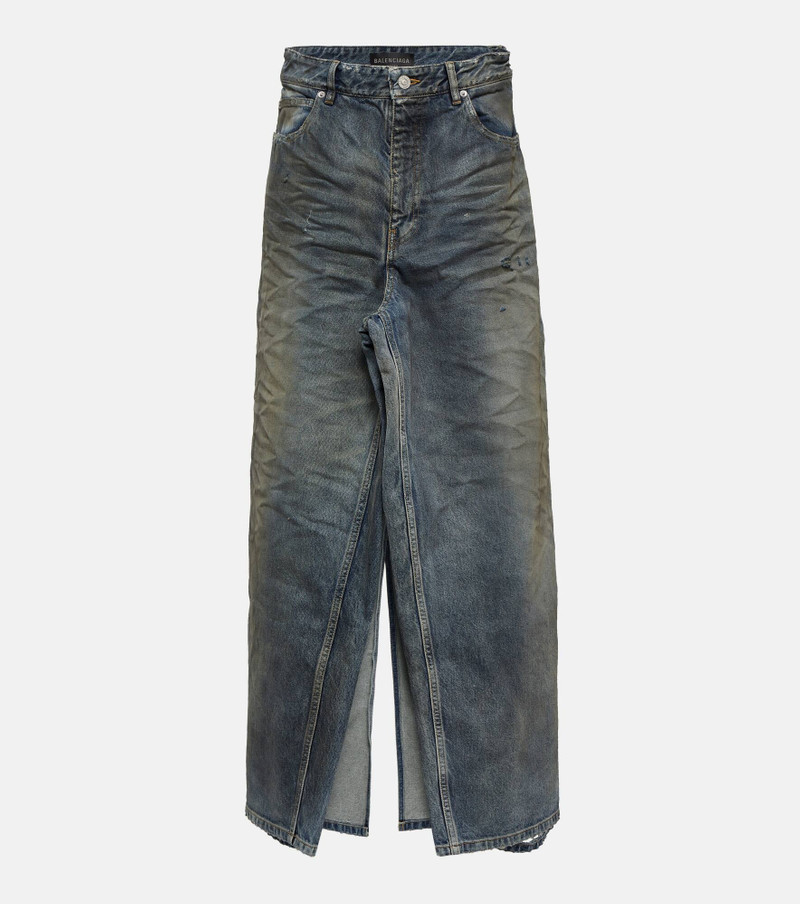 Apron high-rise denim skirt - 1