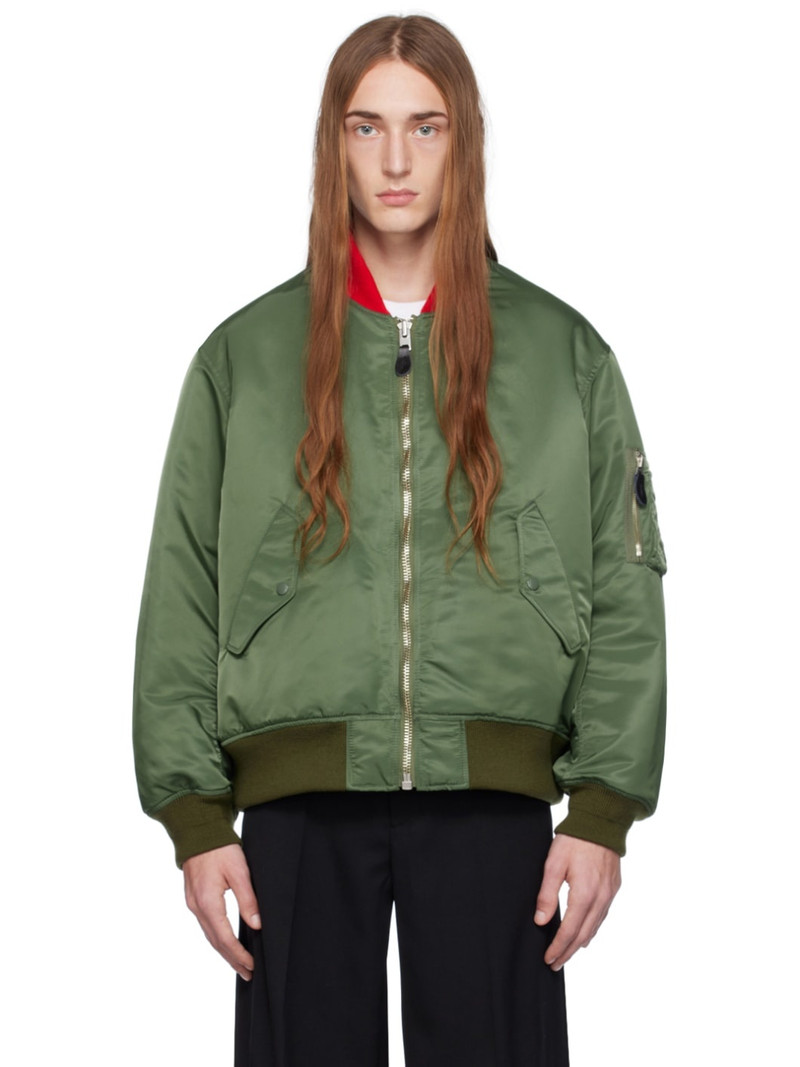 Khaki fragment design Edition Reversible Bomber Jacket - 1
