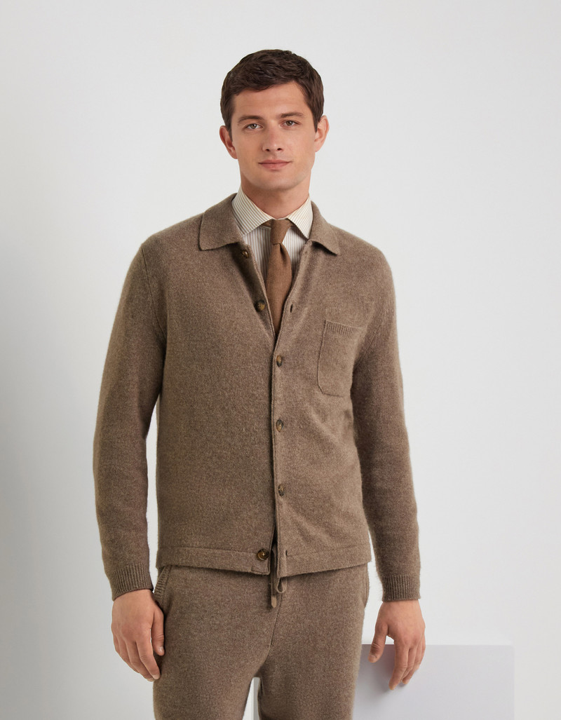 HAZELNUT WOOL-CASHMERE OVERSHIRT 3