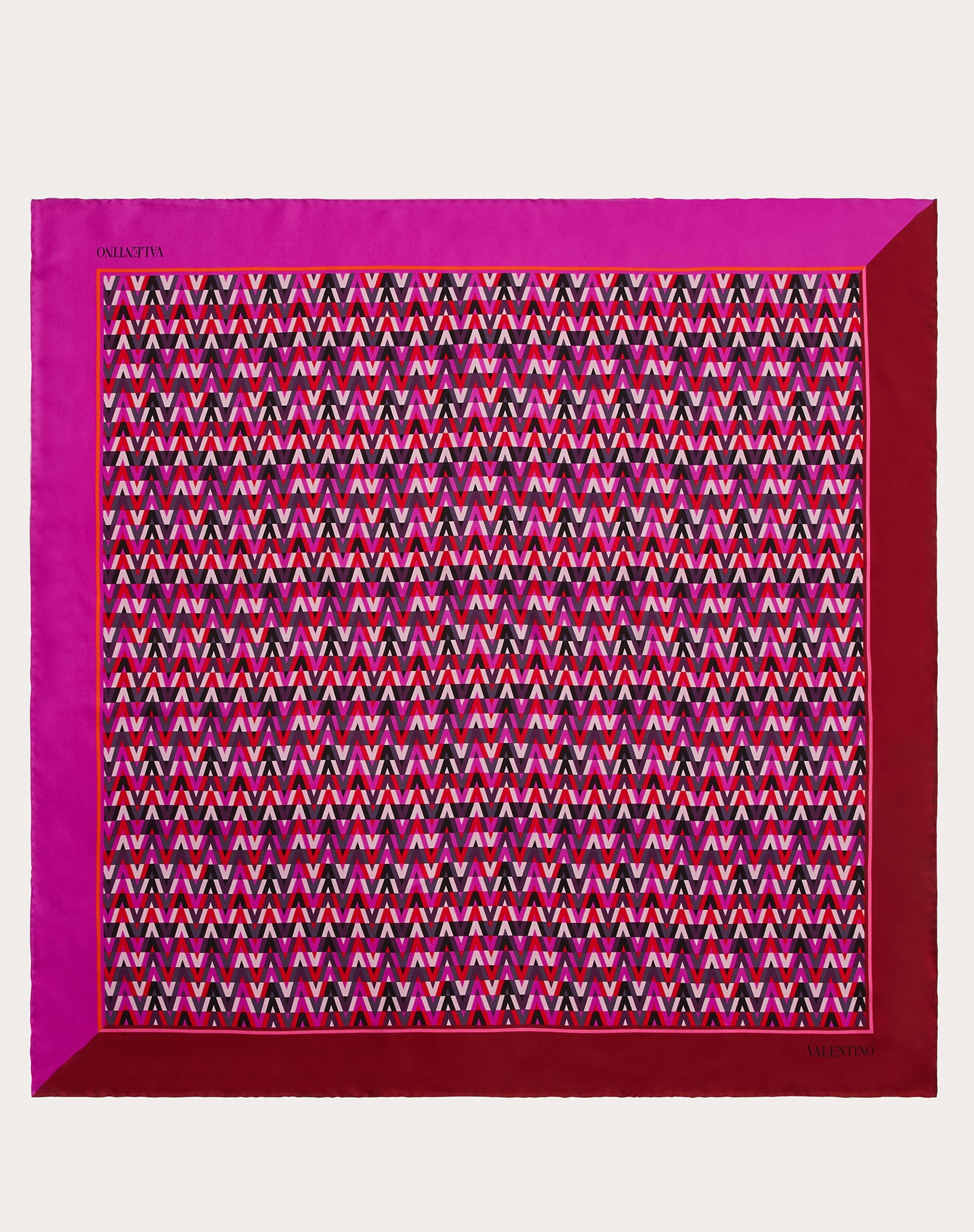 FOULARD WITH OPTICAL VALENTINO ARCHIVE 1973 PRINT IN SILK TWILL 90X90 CM - 1