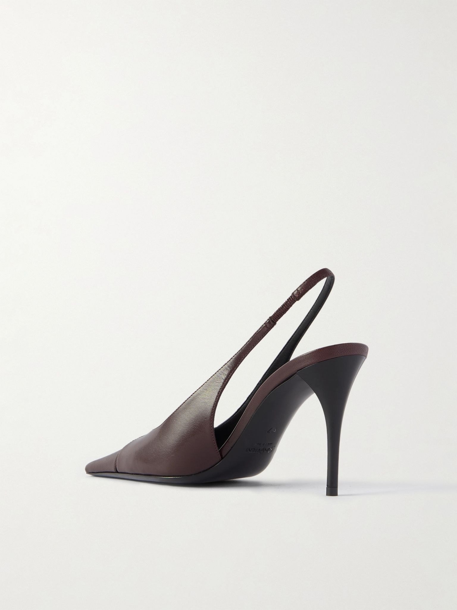 Babylone leather slingback pumps Burgundy - 3