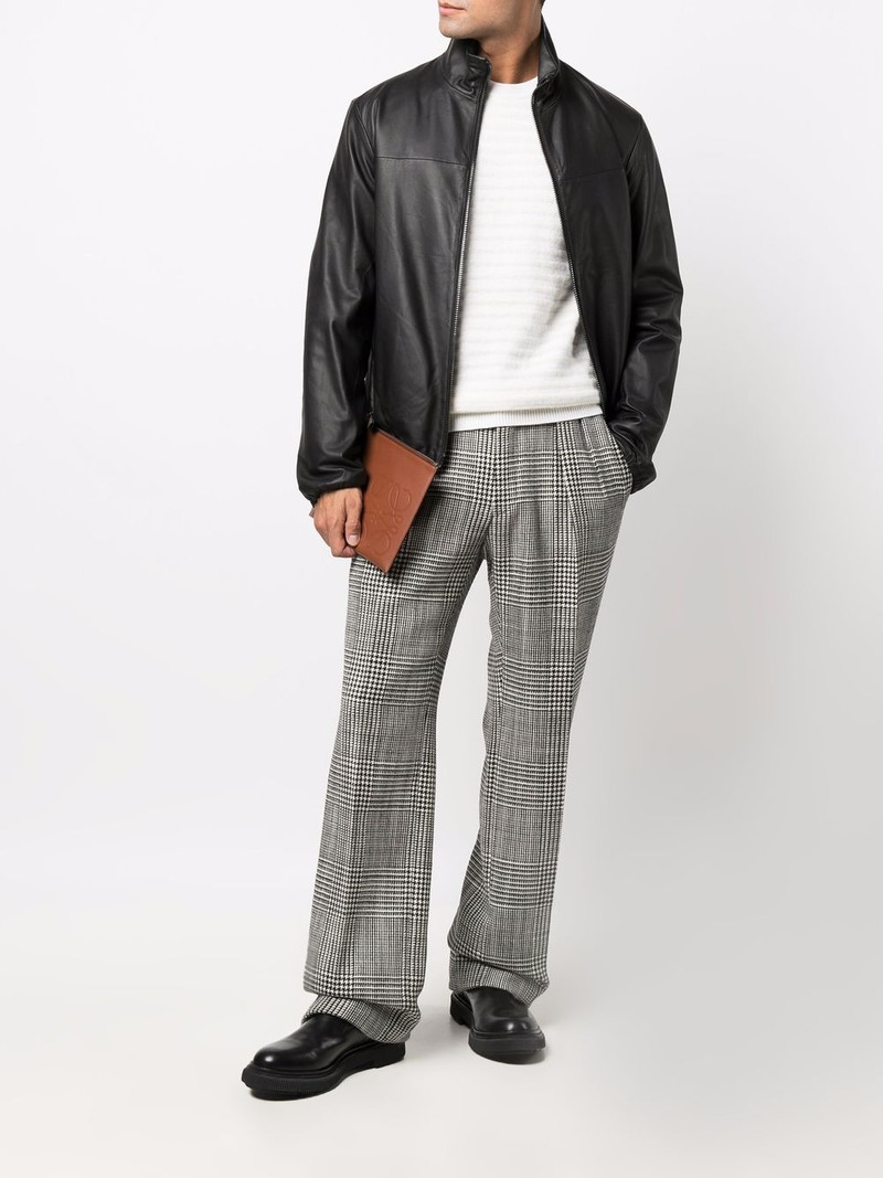 EMPORIO ARMANI zipped leather jacket outlook