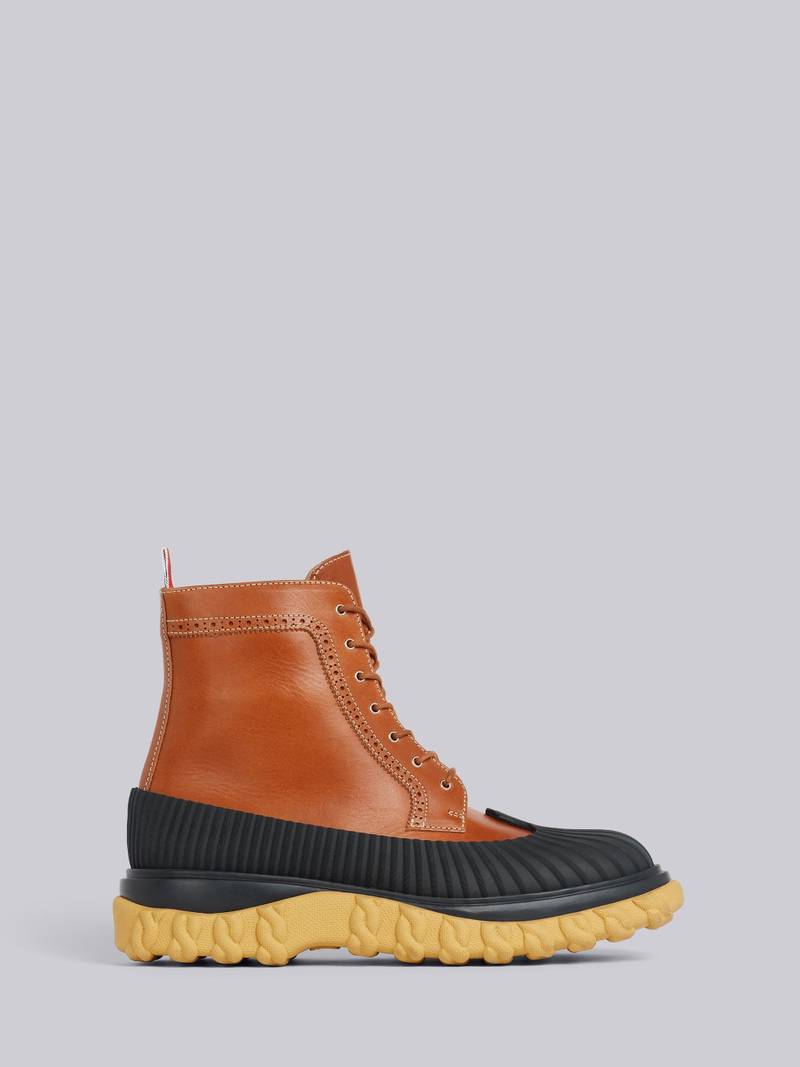 Camel Calf Leather Rubber Sole Longwing Duck Boot 1