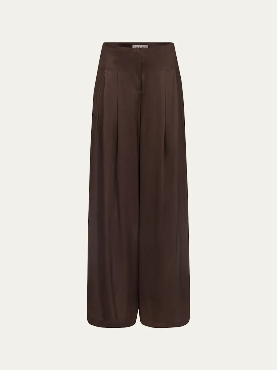 Drew Silk Wide-Leg Pants - 1