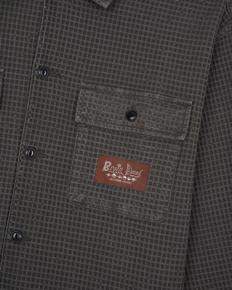 Waffle Button Front Shirt - Clay 3