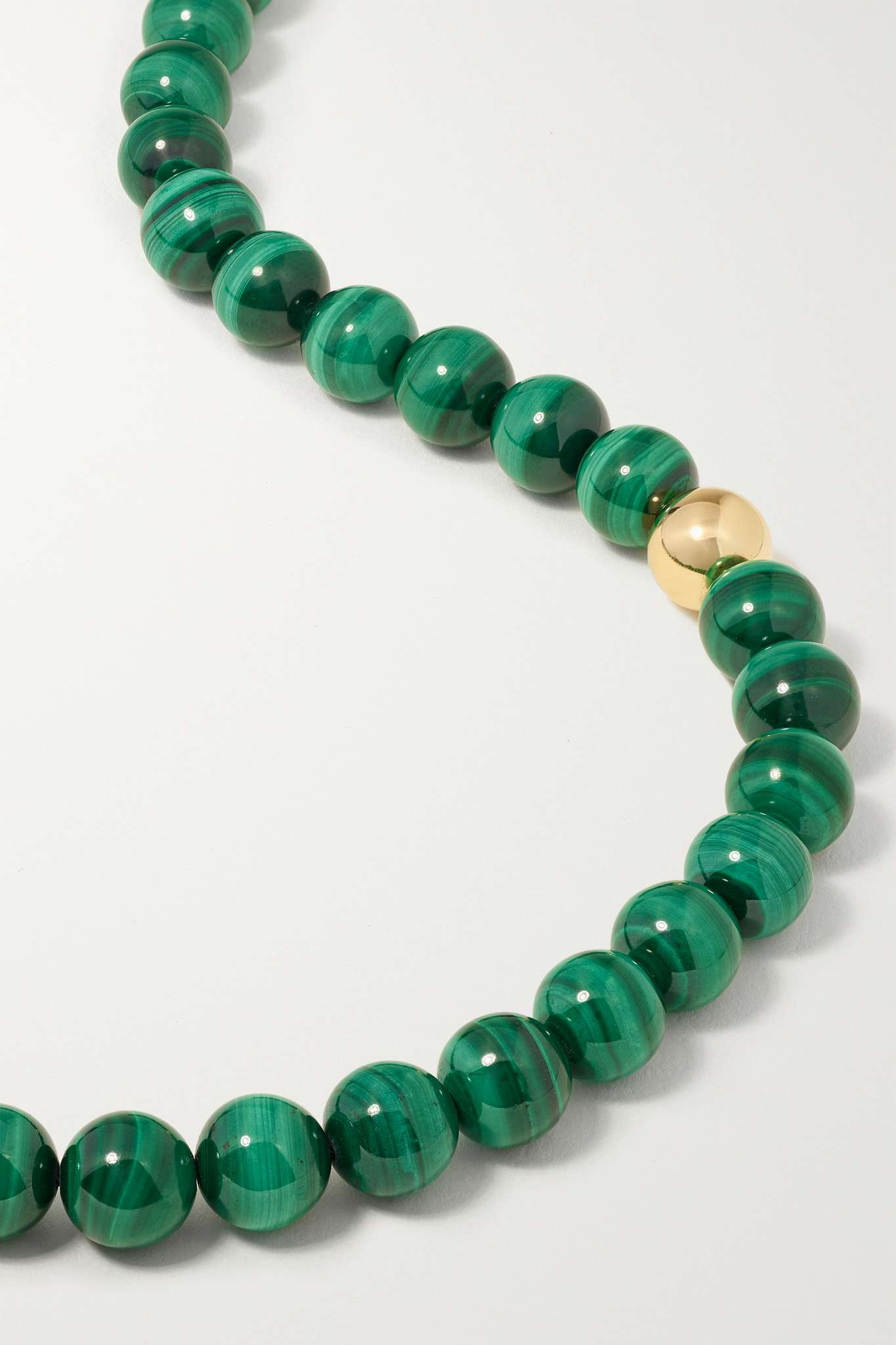 14-karat gold malachite necklace - 4