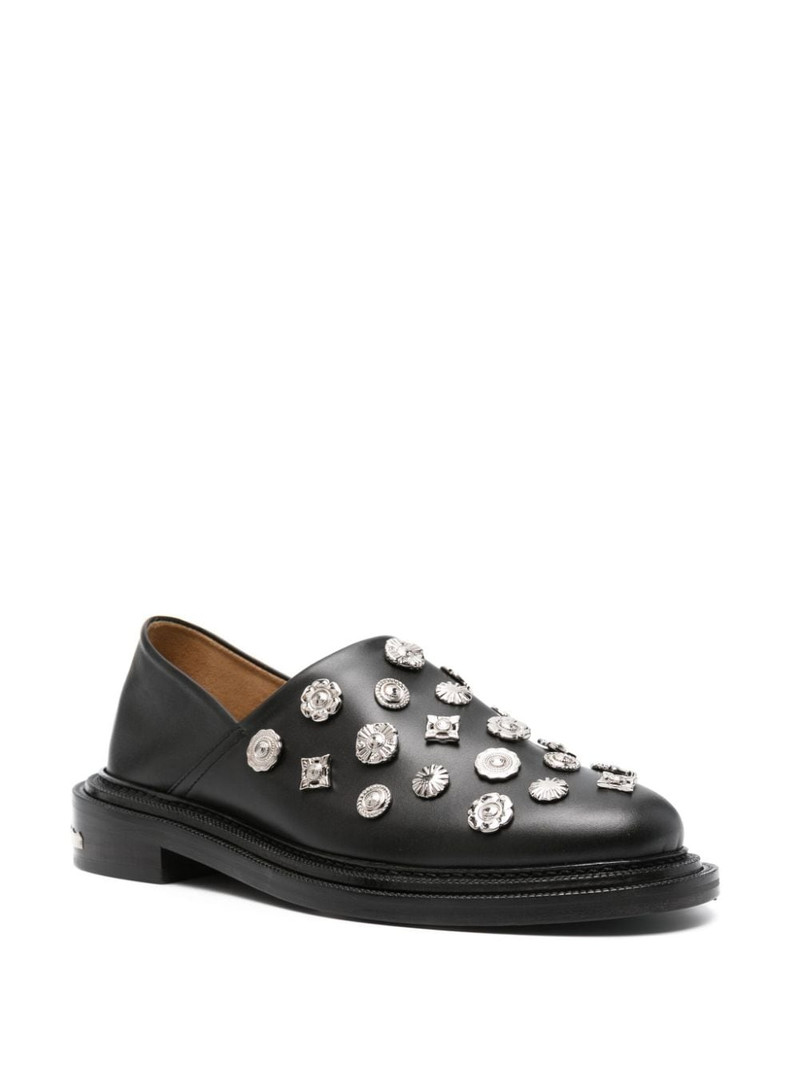 TOGA VIRILIS stud-embellished leather loafers outlook