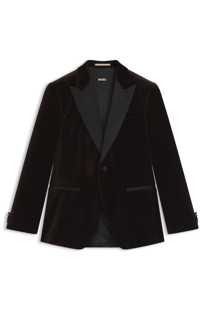 SLIM-FIT TUXEDO JACKET IN COTTON VELVET 1