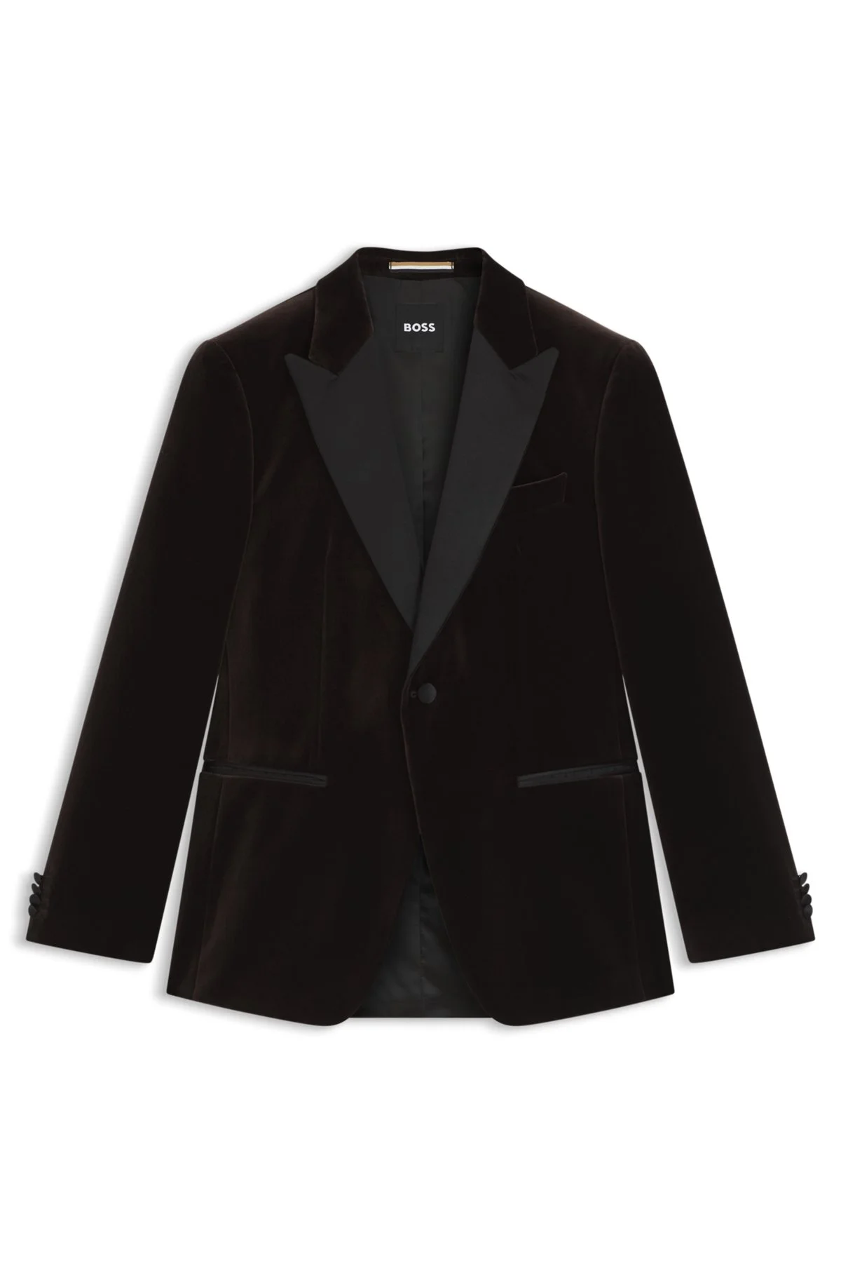 SLIM-FIT TUXEDO JACKET IN COTTON VELVET - 1