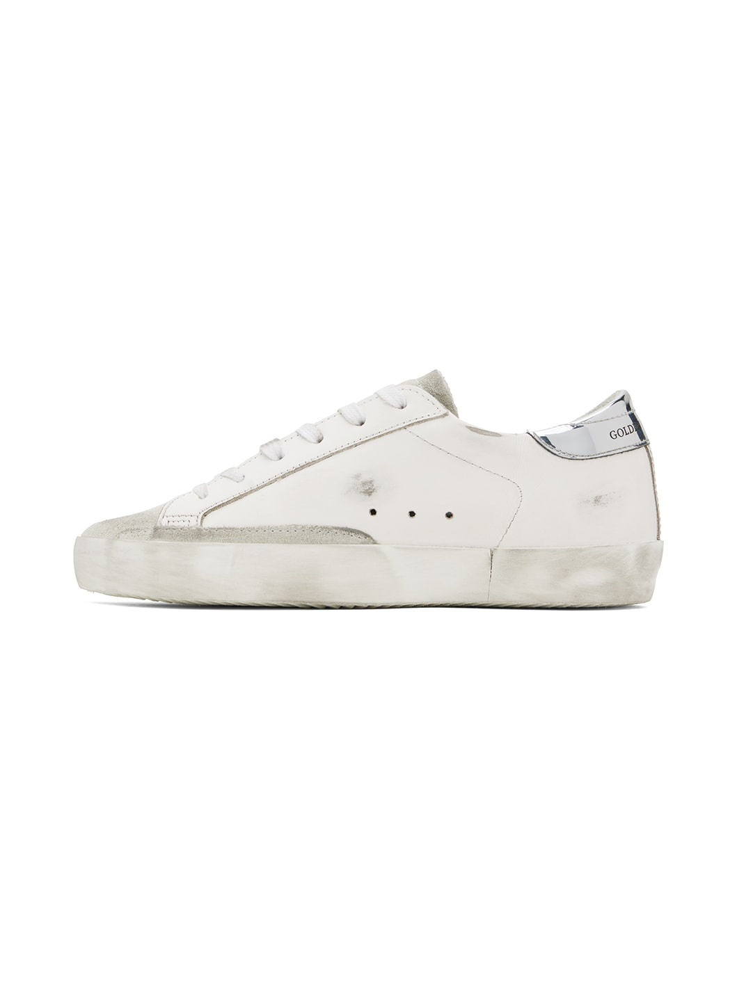 White & Silver Super-Star Sneakers - 3