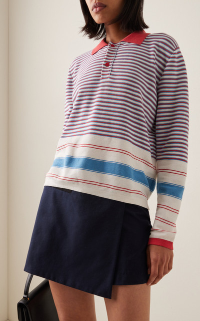 HIGH SPORT Exclusive Striped Cotton Polo Top stripe outlook