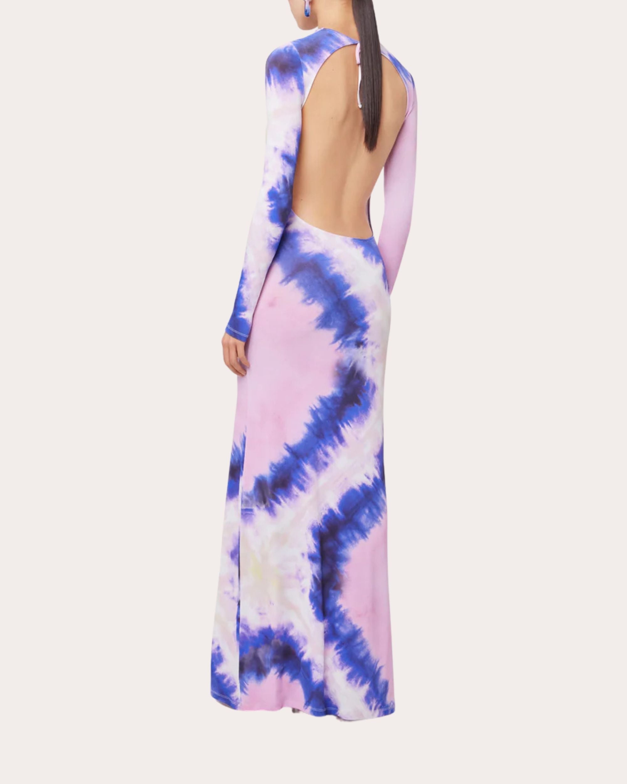 Tie Dye Jersey Open-Back Maxi Dress - 3