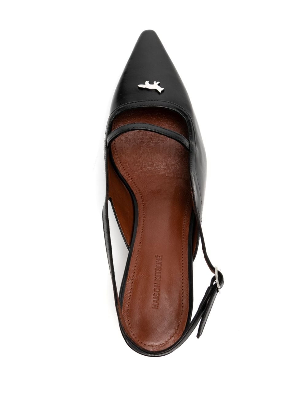 leather pointy sling back - 4