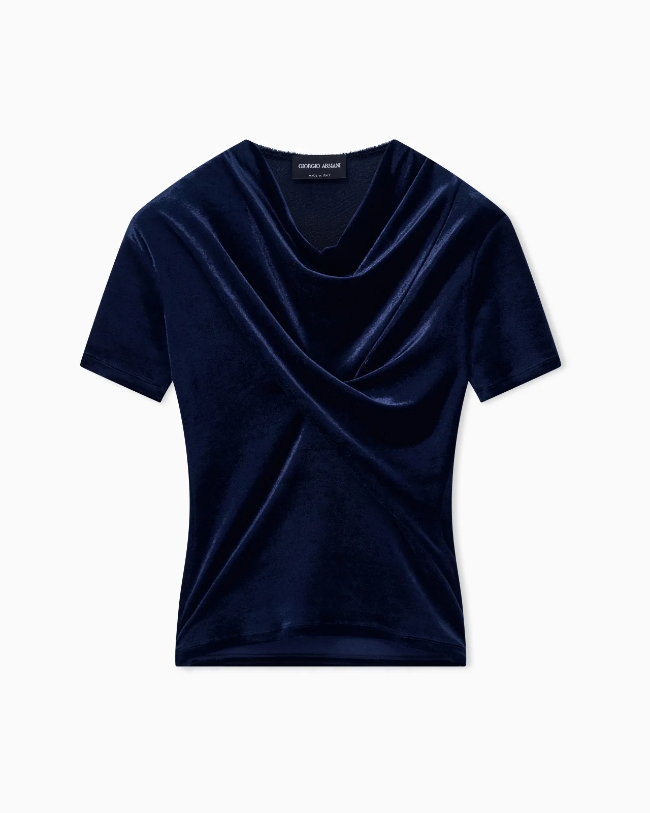 JUMPER SLIM-FIT T-SHIRT IN VISCOSE CHENILLE FRONT DRAPING - 1