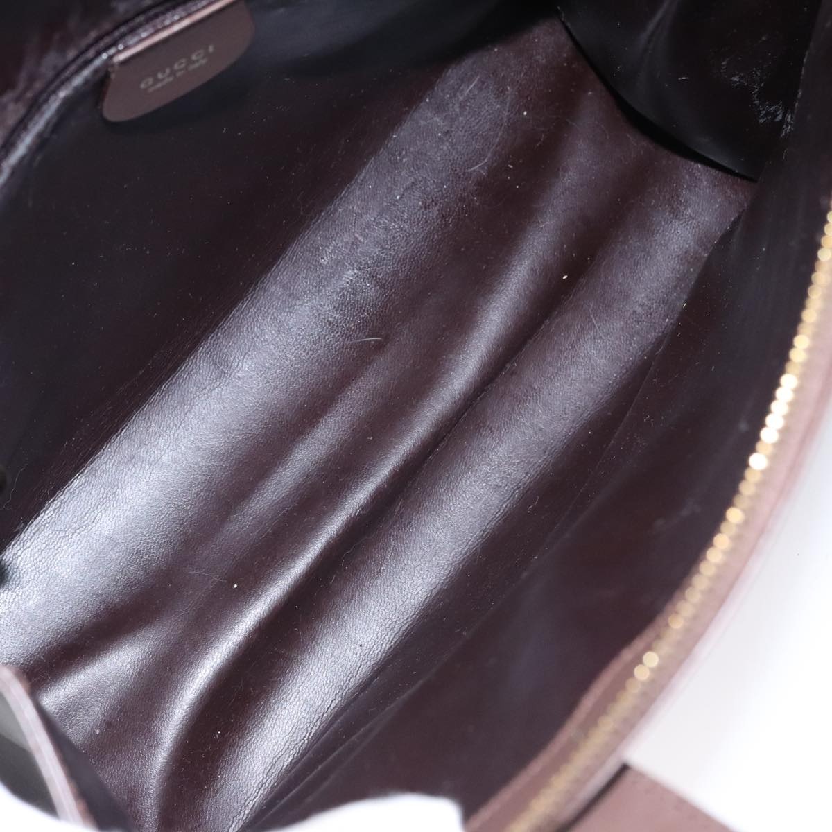 GUCCI Hand Bag Leather Outlet Brown Gold - 16