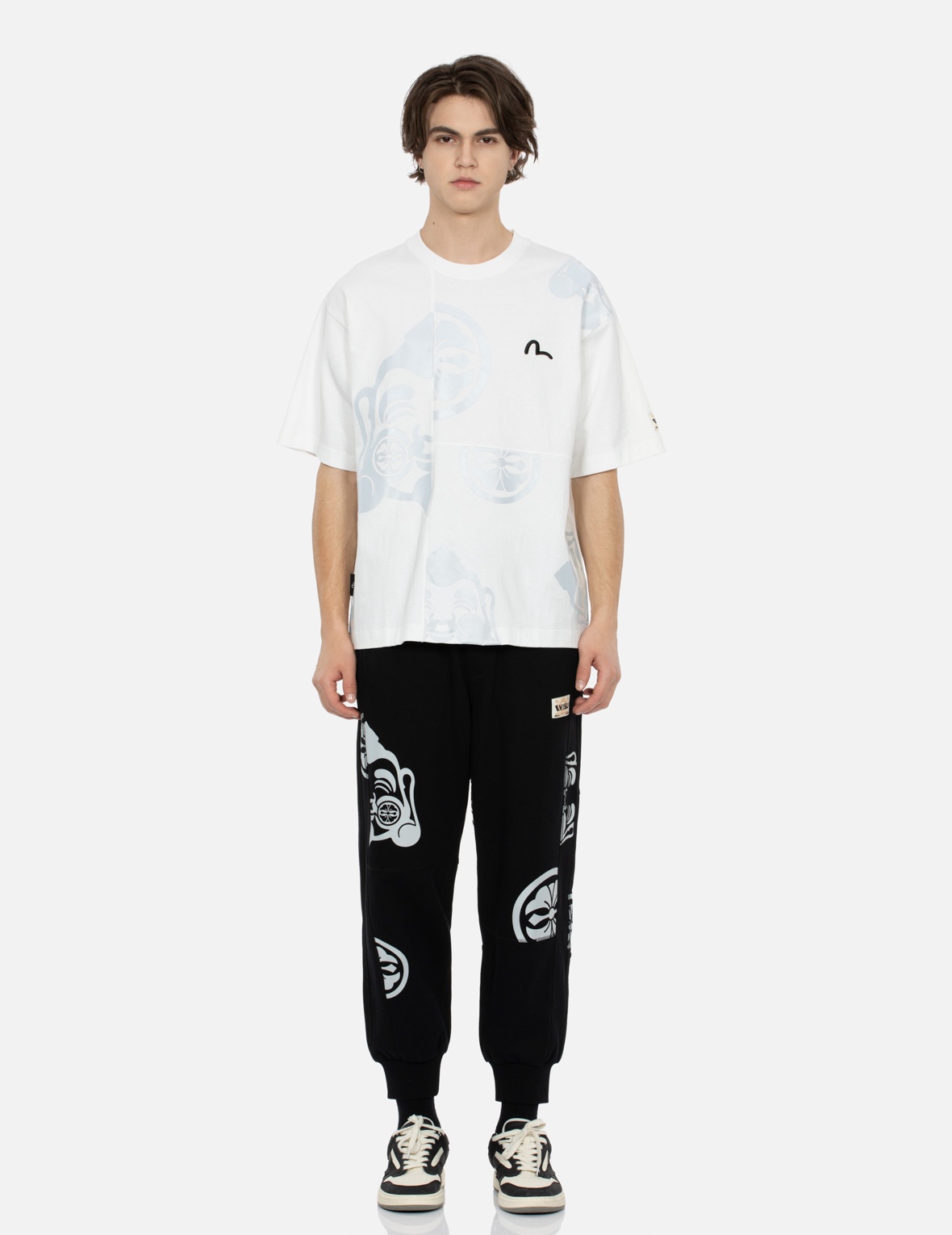 GODHEAD AND KAMON PRINT LOOSE FIT SWEATPANTS - 5