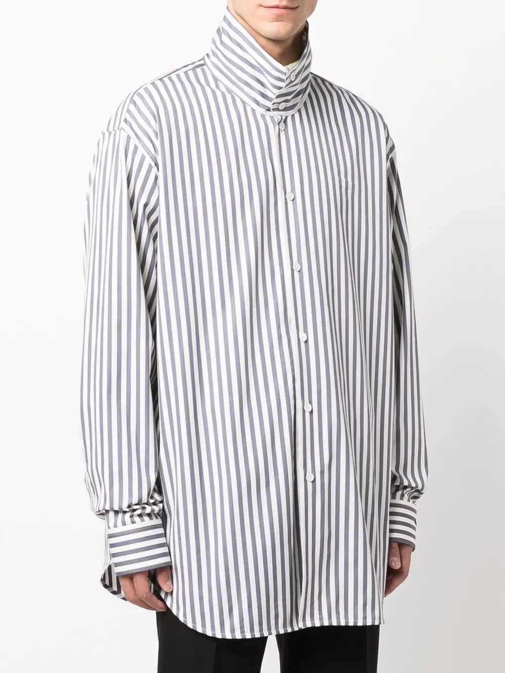 oversized high neck striped shirt - 3