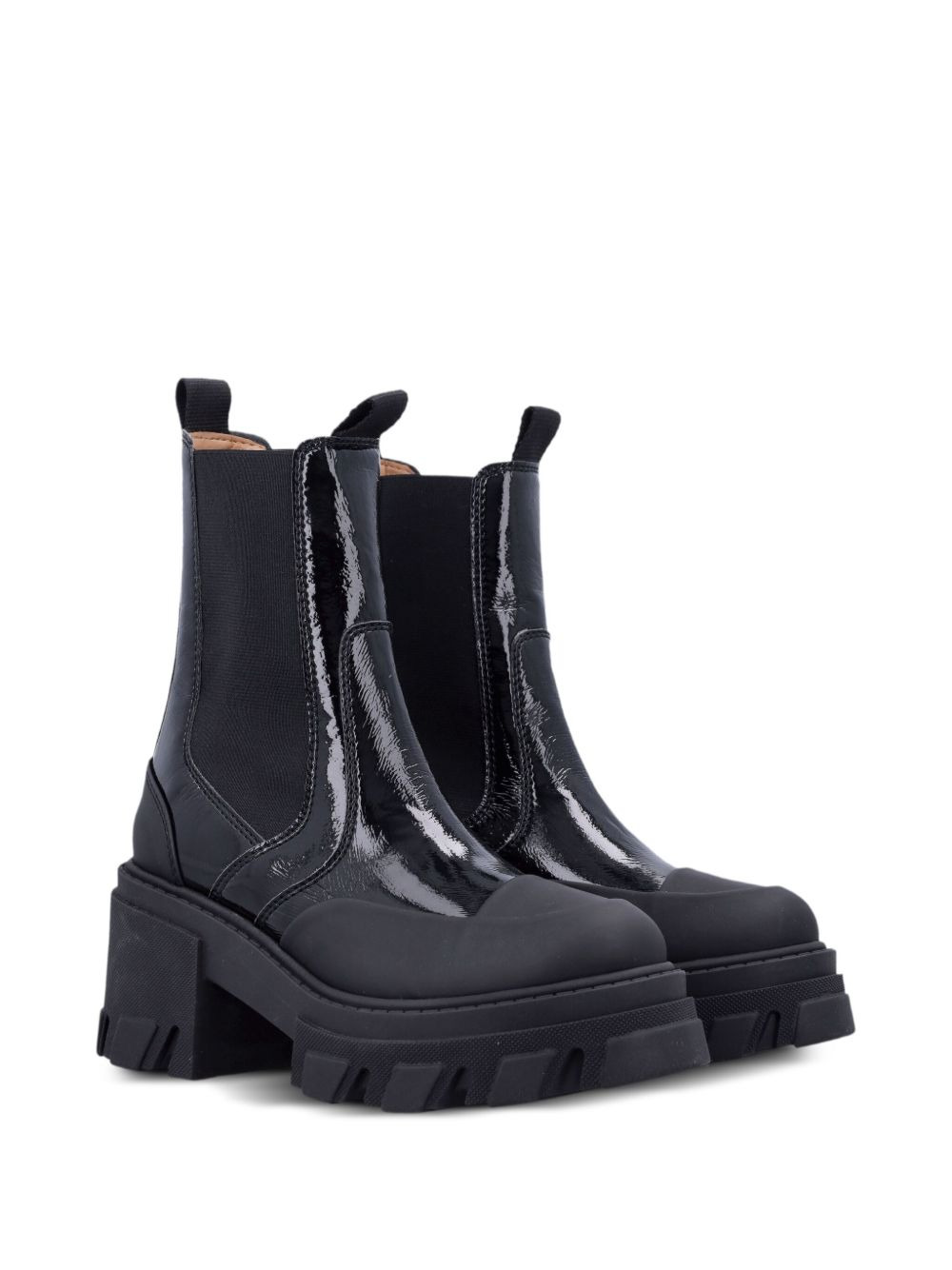 patent-leather cleated Chelsea boots - 2