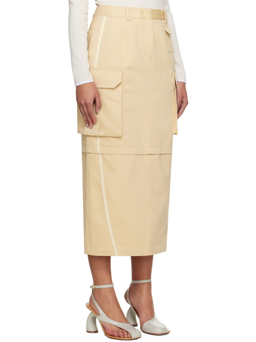 Beige Joel Cargo Maxi Skirt - 2