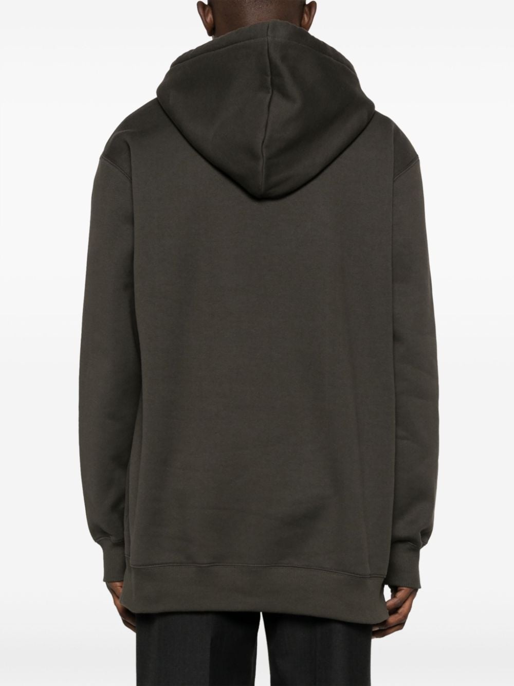 logo-embroidery cotton hoodie - 4