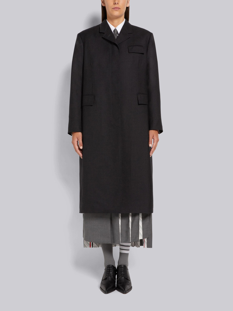 Charcoal Super 120's Twill Oversized Chesterfield Coat 1