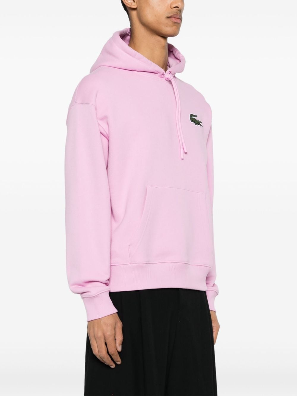 logo-patch cotton hoodie - 3