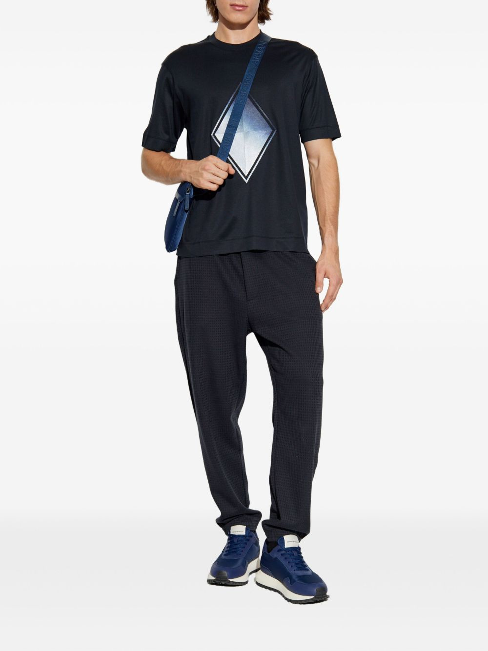 diamond-print T-shirt - 2