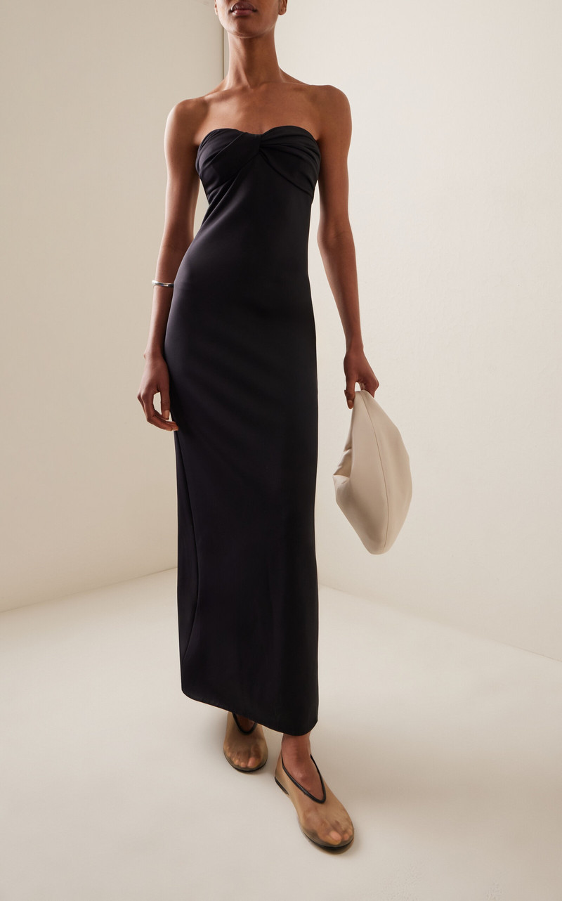 ROSETTA GETTY Twisted Strapless Stretch-Nylon Maxi Dress black outlook